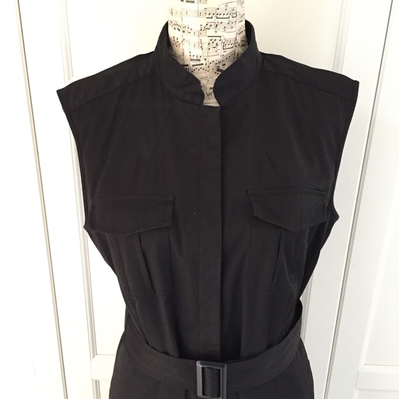 ❇️Ann Taylor Black Utility Button Front Dress - Picture 3 of 7